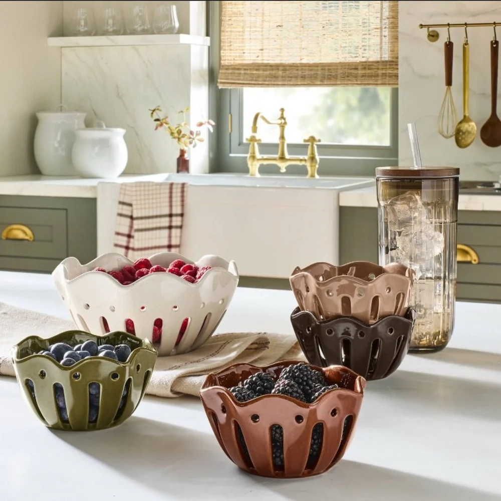 Hearth & Hand Large Wavy Edge Berry Bowl Sour Cream